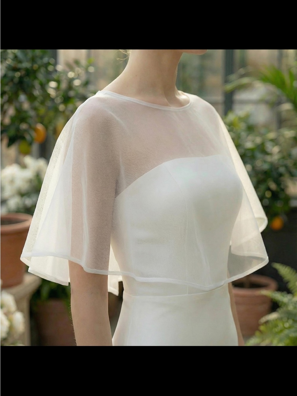 ETSY Organza Ivory Bridal Capelet size M